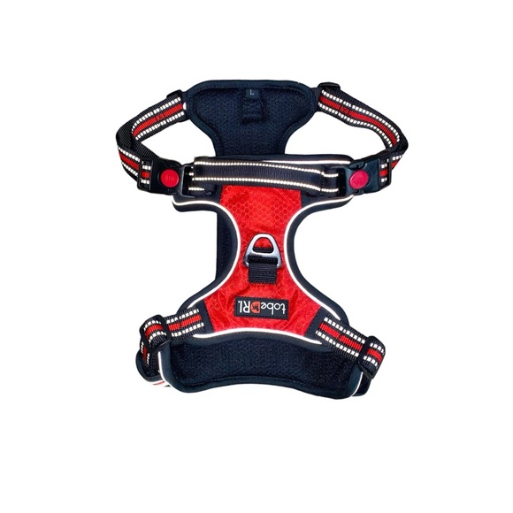 tobeDRI Red/Black No Pull No Choke Adjustable Reflective Dog Harness - Picture 2 of 7